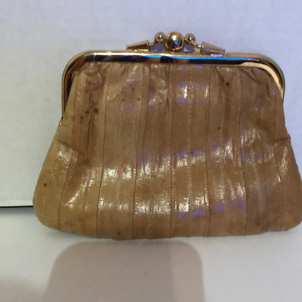 Eel skin leather change purse